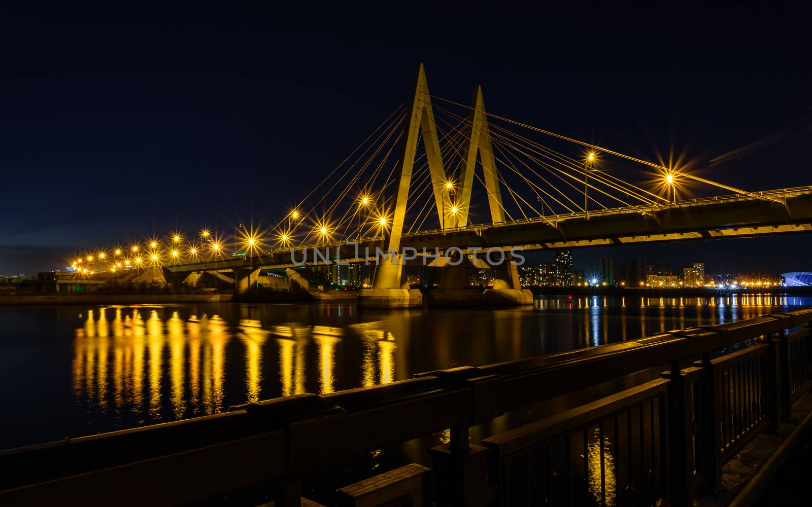 Night bridge across the river in Kazan by Seva_blsv