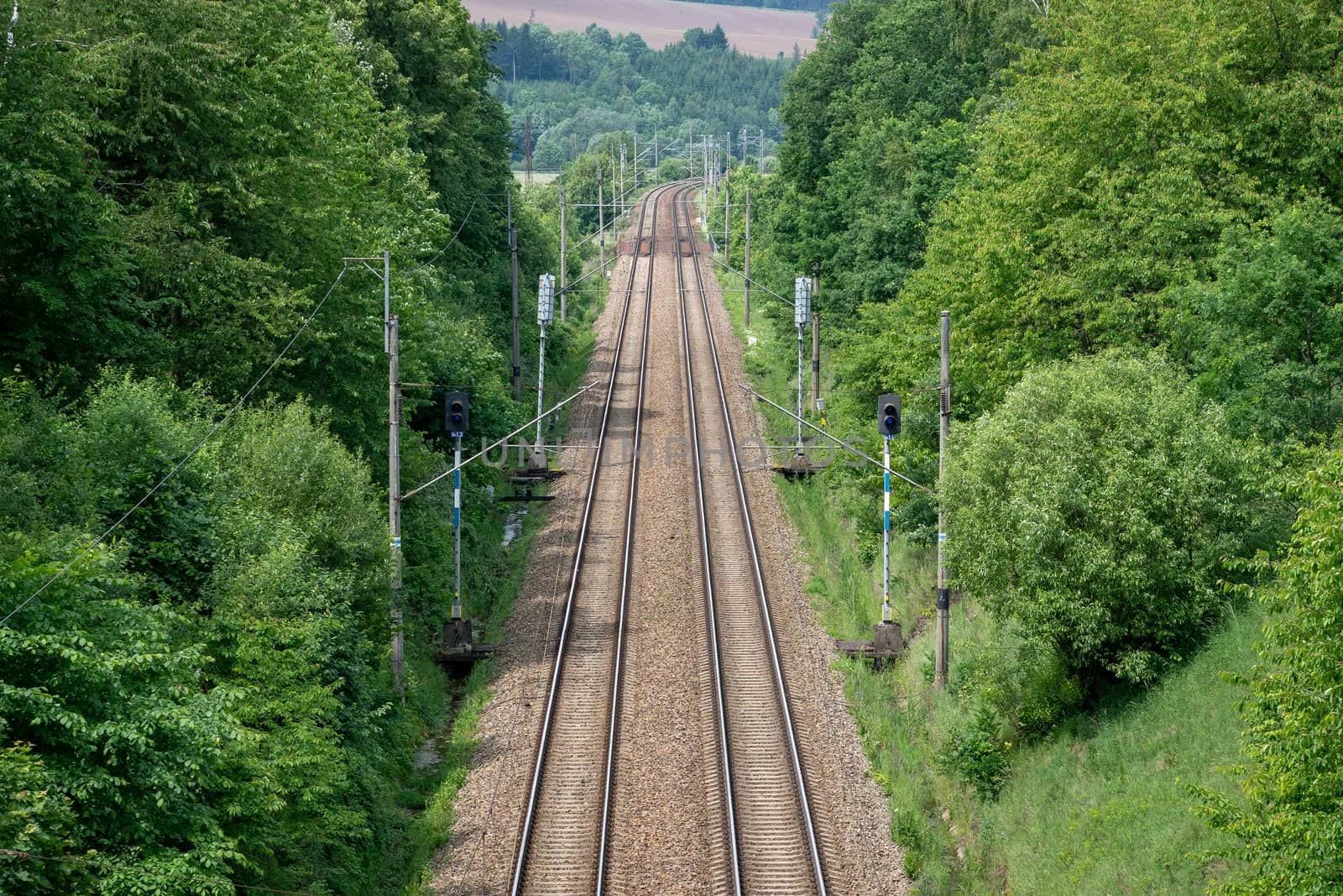 View on two railway track lines by xtrekx