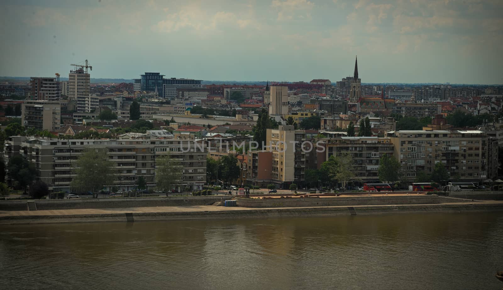 View on river Danube and city of Novi Sad, Serbia by sheriffkule