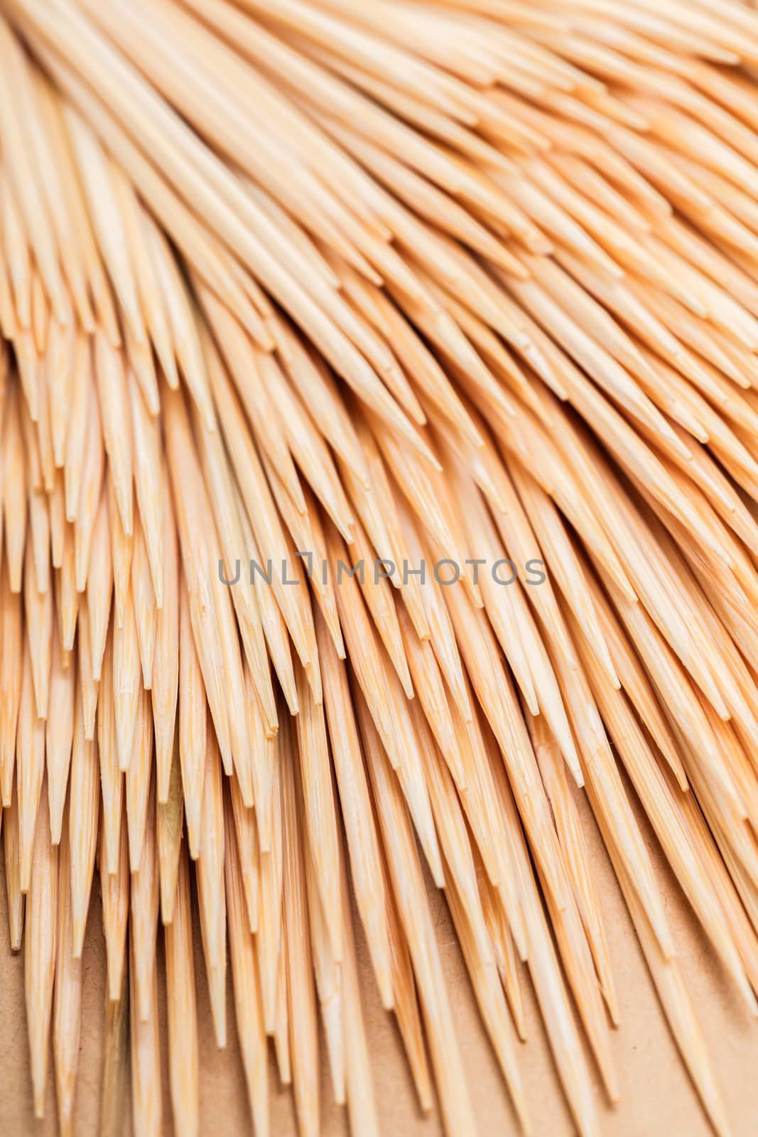wooden toothpicks close-up by MegaArt