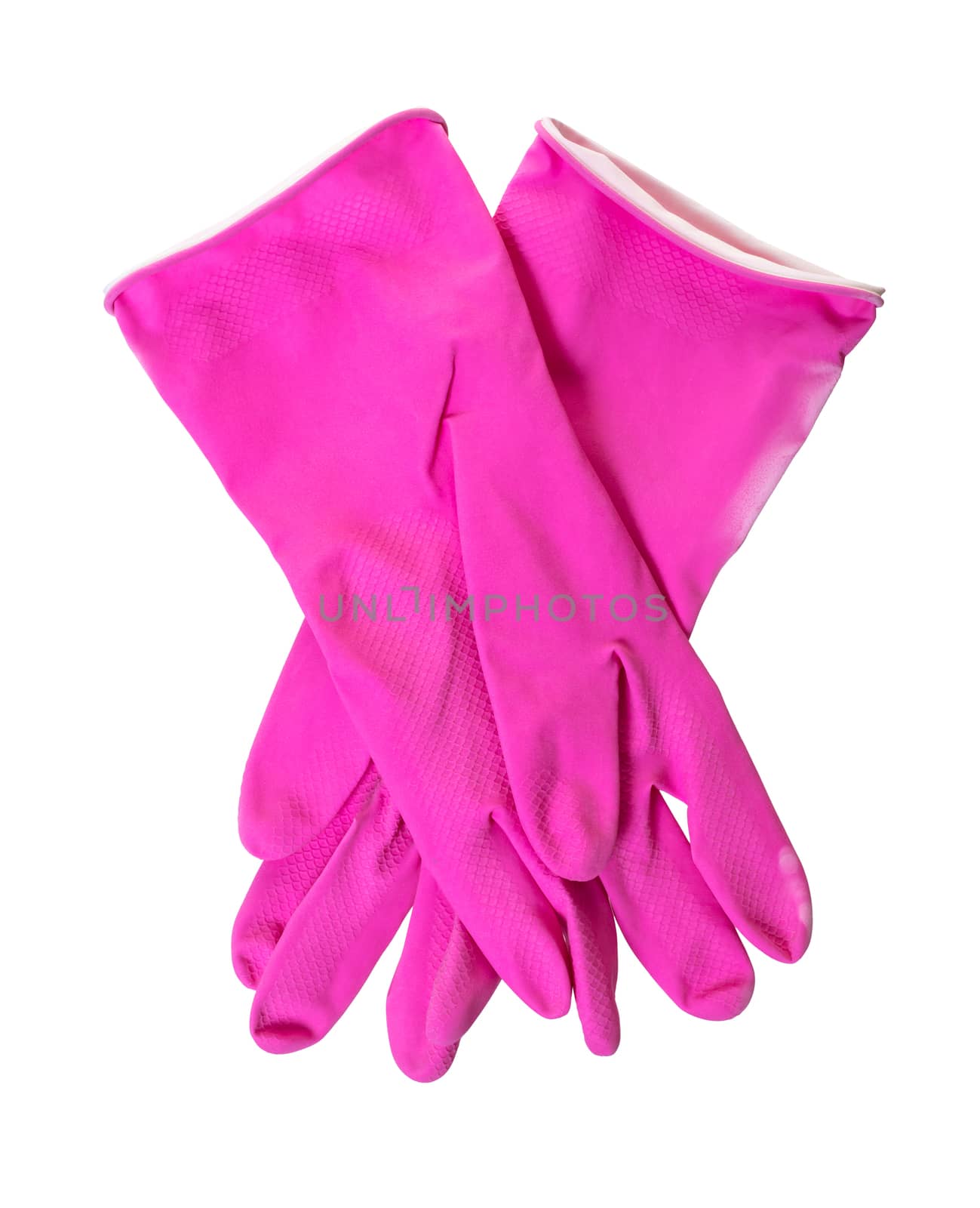 new rubber gloves on white isolated background