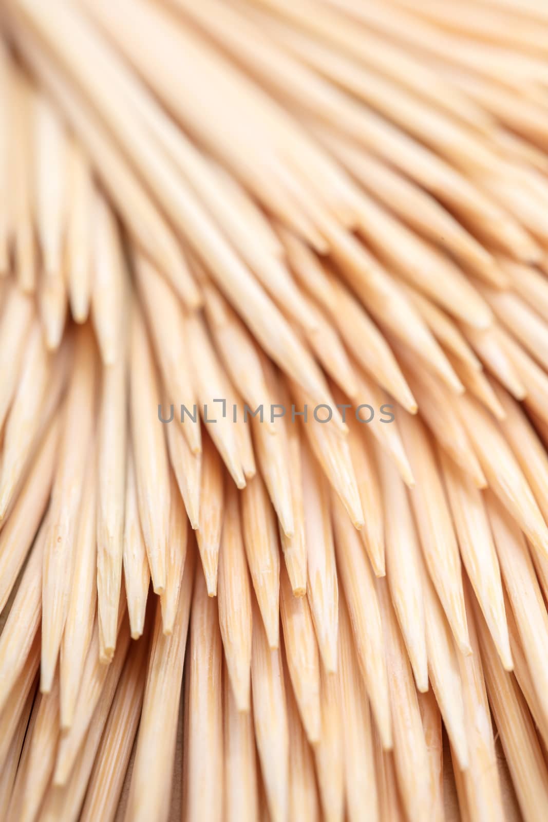 wooden toothpicks close-up by MegaArt