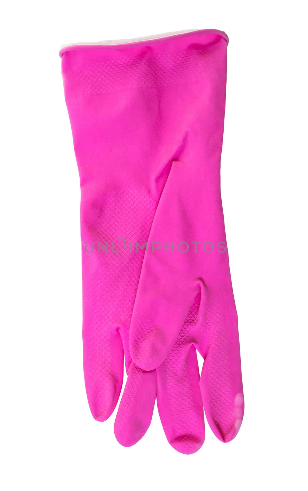 new rubber gloves on white isolated background