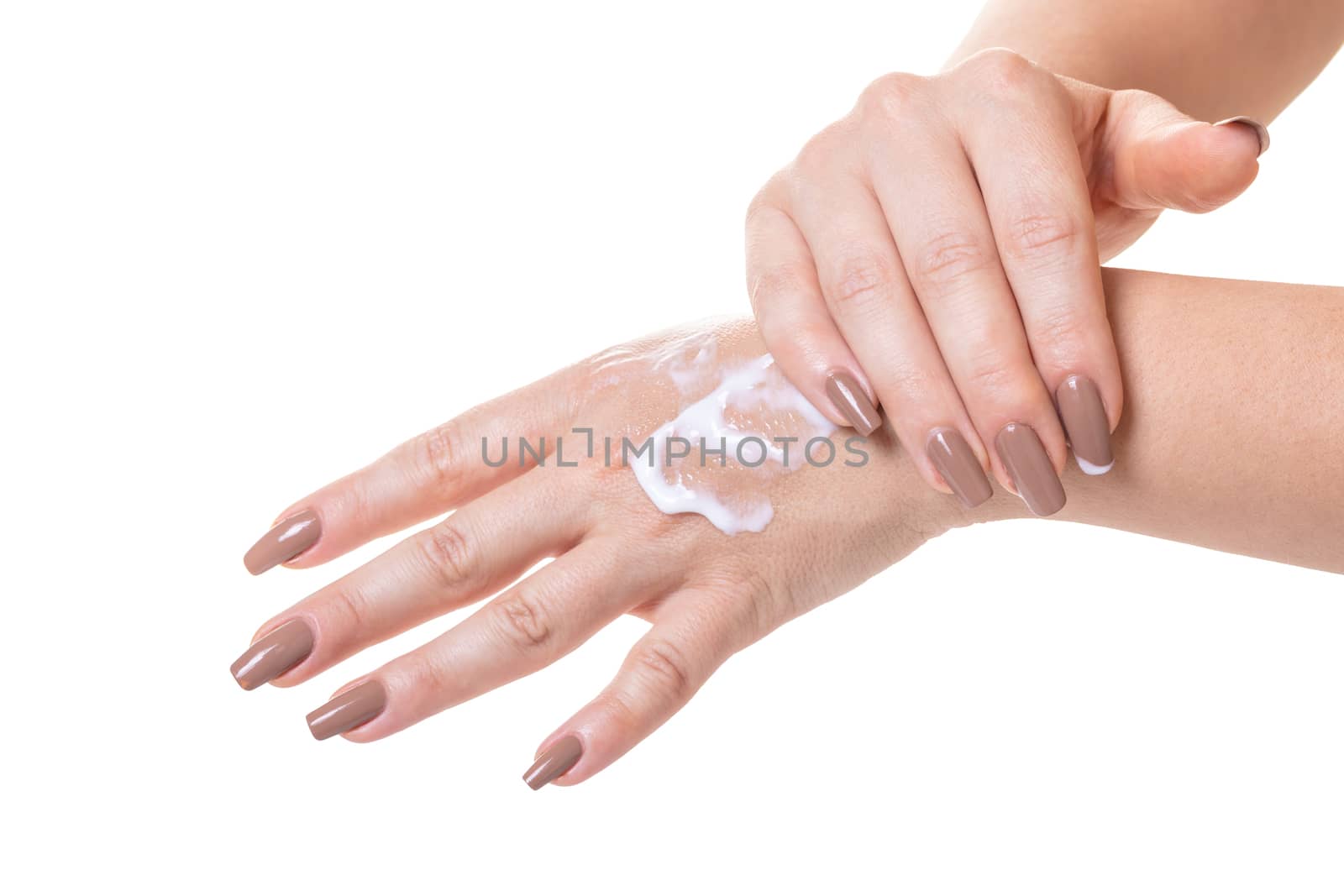 female hands in cosmetic cream by MegaArt