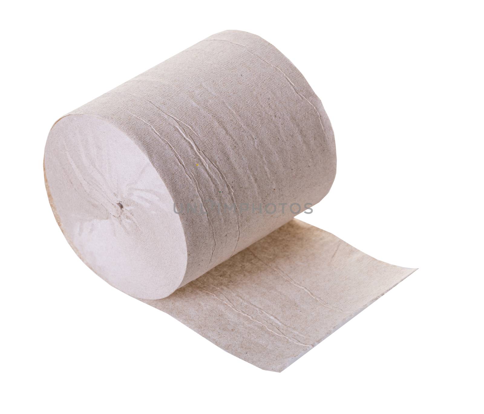 toilet paper close-up on white isolated background