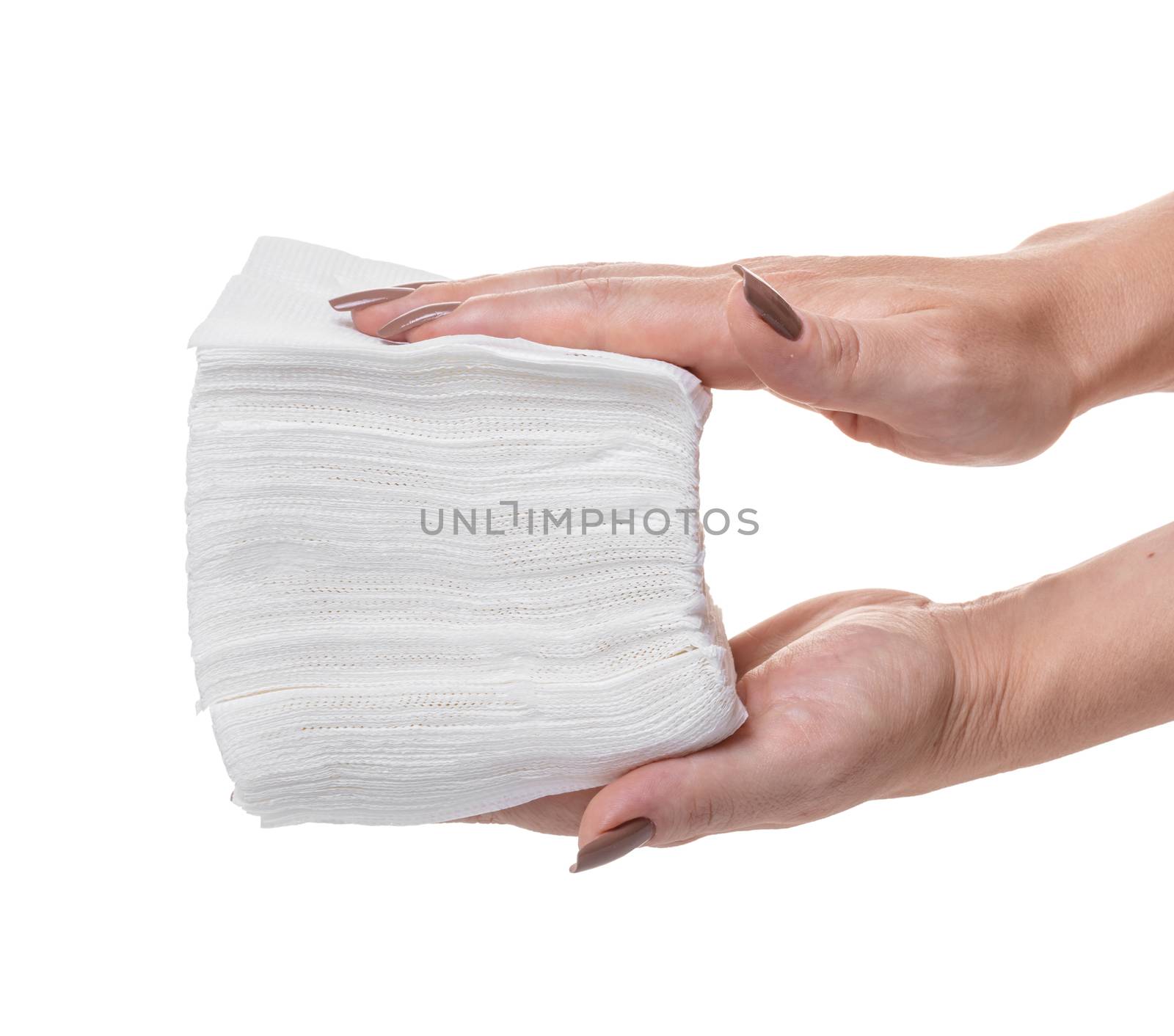 pack of napkins in hands by MegaArt