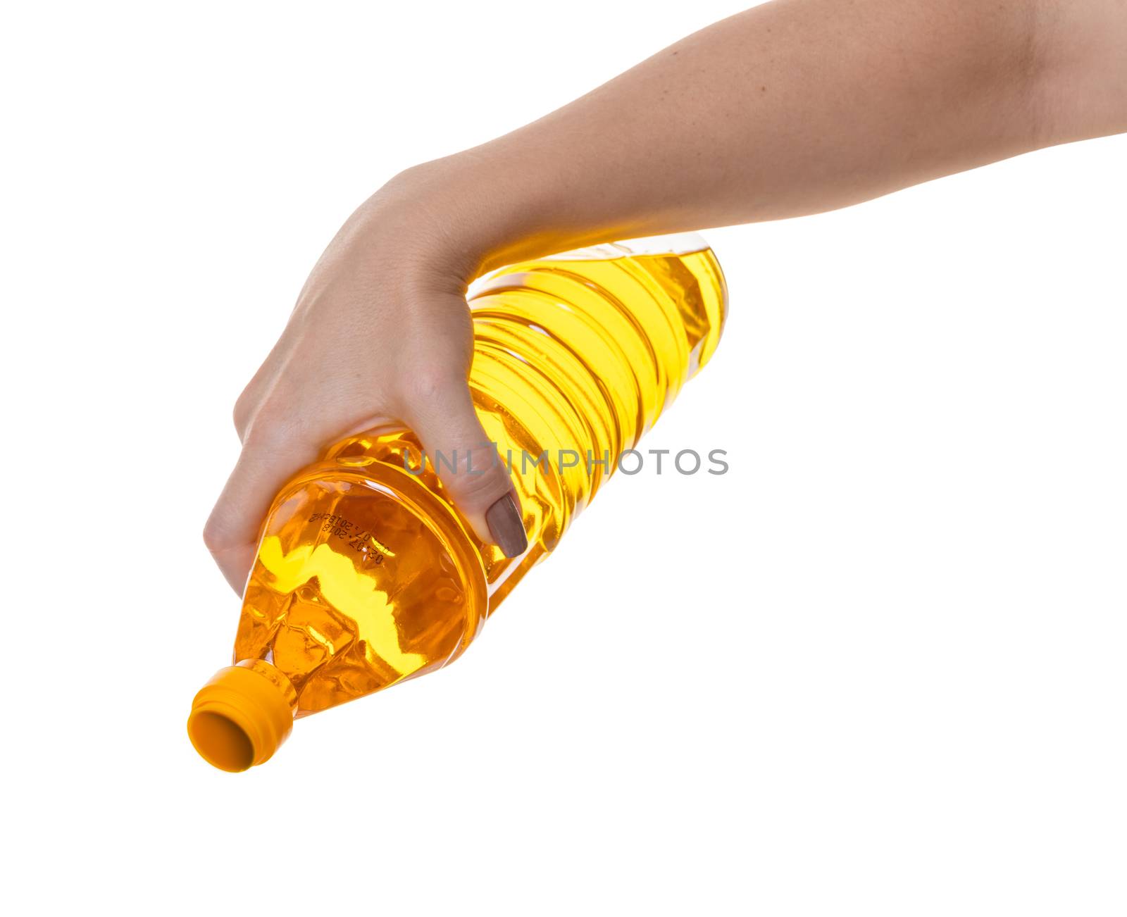 bottle with vegetable oil in hand  by MegaArt