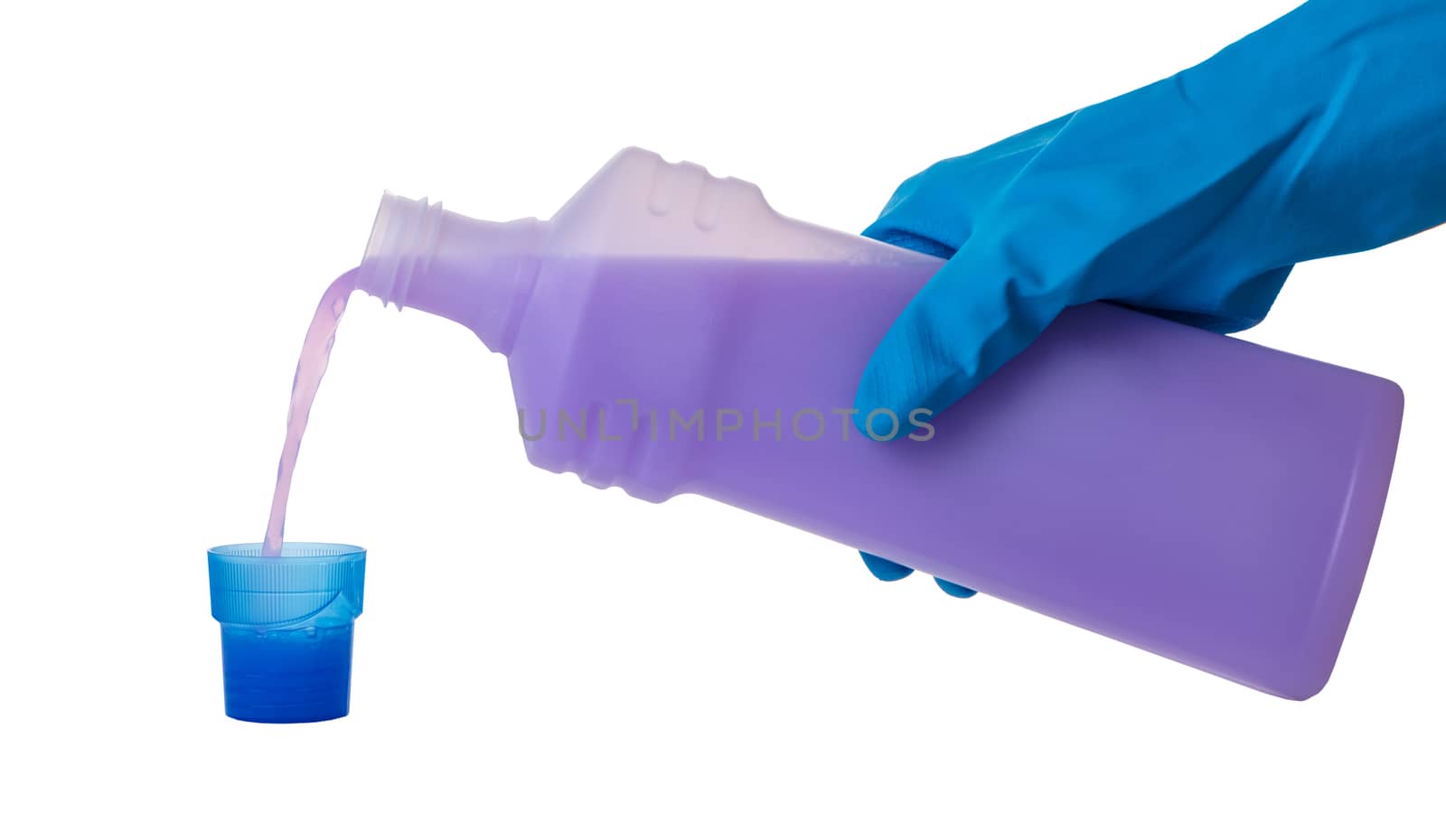 hand in gloves pour a detergent  by MegaArt