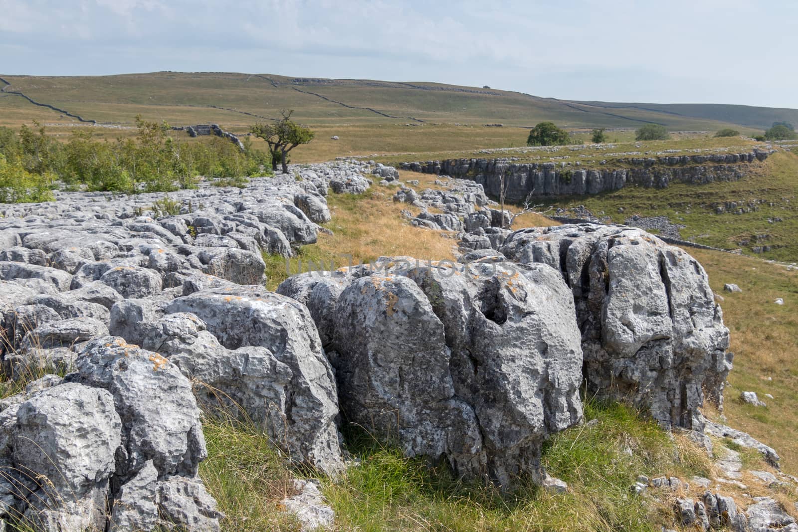 View of the Limestone Pavement near the village of Conistone in  by phil_bird