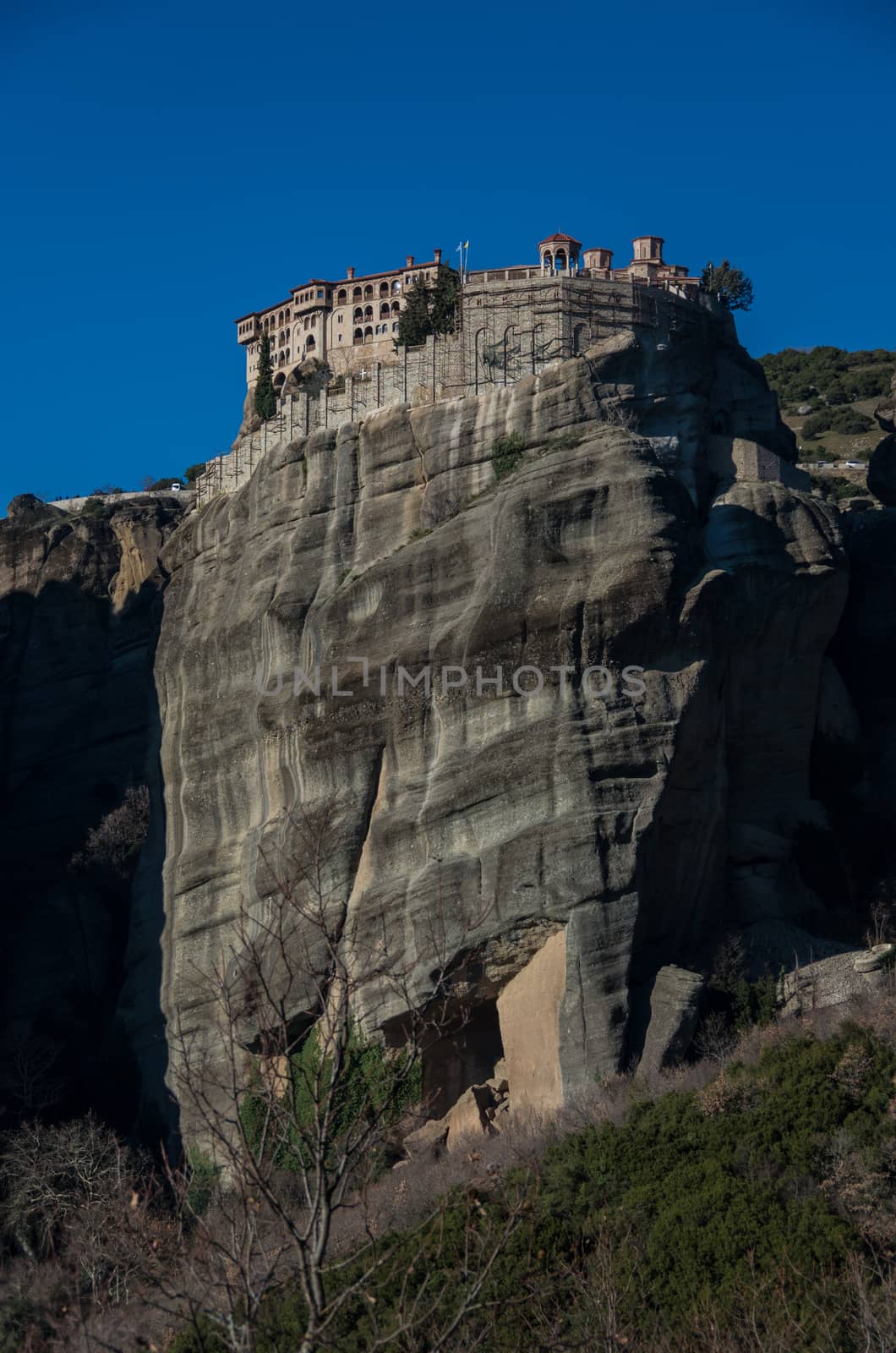 Varlaam Monastery in Meteora rocks, meaning "suspended into air" in Trikala, Greece