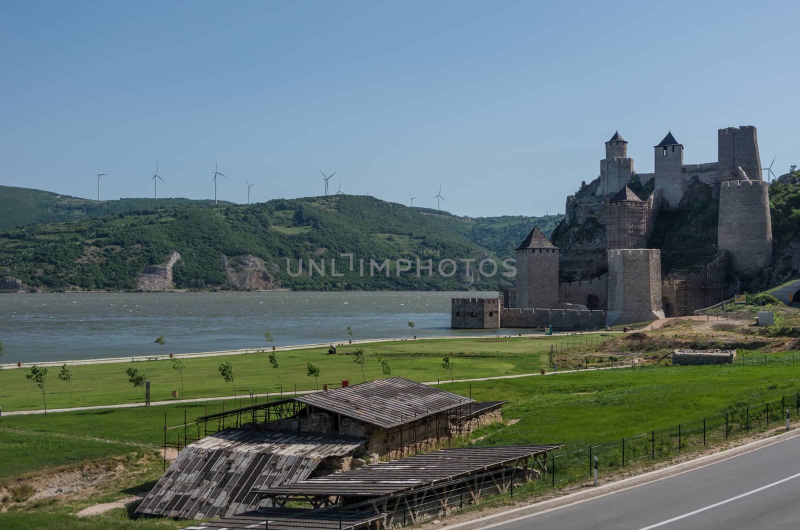 Golubac fortress / castle, built in the 14th century, on the banks of the Danube river in Serbia