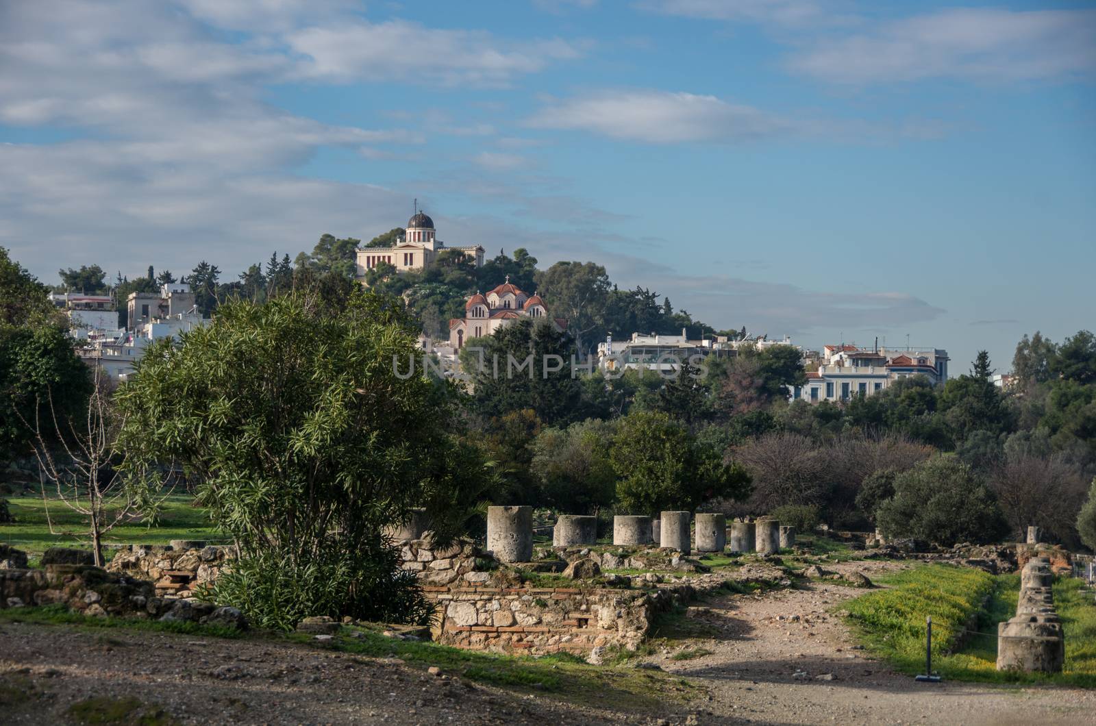 Ancient Agora archaeological site in Athens, Greece