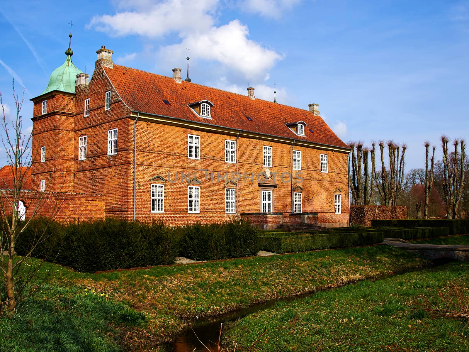 Historic typical classical built mansion manor house on Fyn Funen Island Denmark