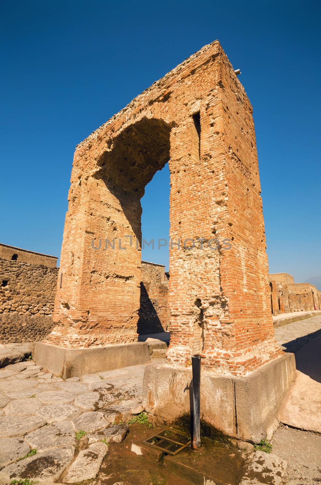 Ruins of the ancient roman city of Pompeii, which was destroyed  by HERRAEZ