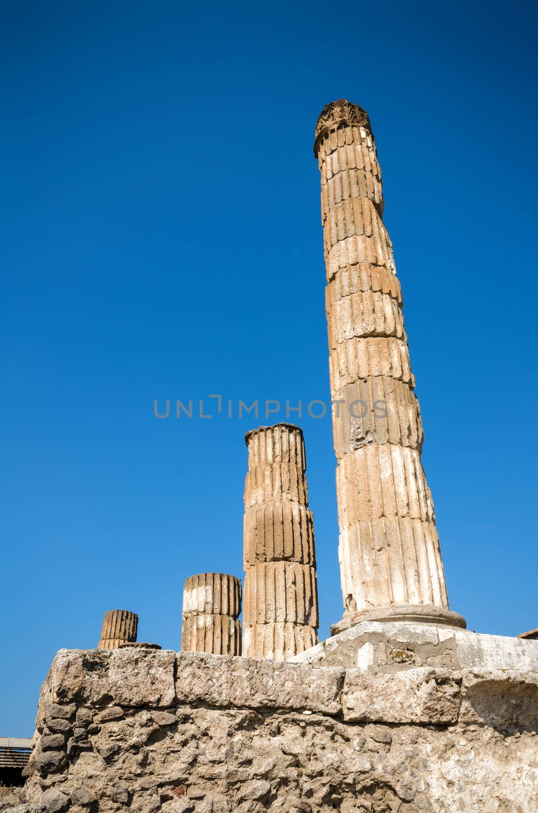 Ruins of the ancient roman city of Pompeii, which was destroyed  by HERRAEZ