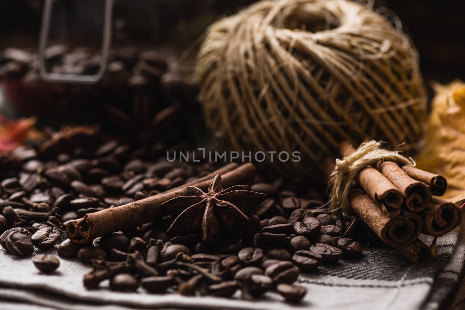 Coffee Beans with Spices by Seva_blsv