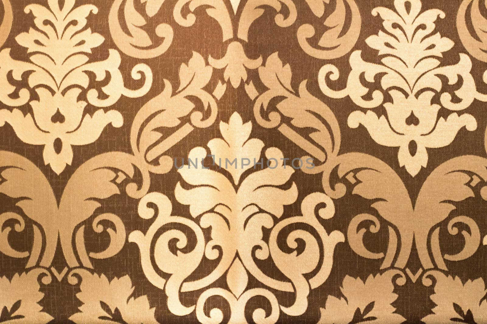 Oriental wallpaper pattern brown, golden, yellow background