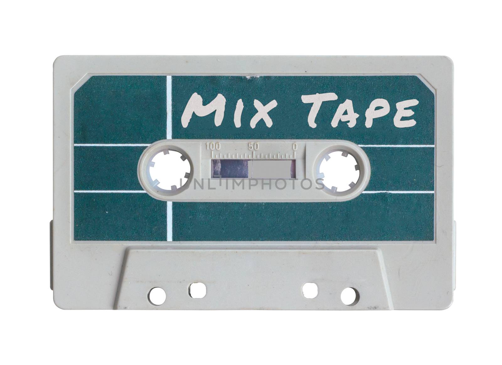 Isolated Grungy Retro Old Plastic Cassette Mix Tape