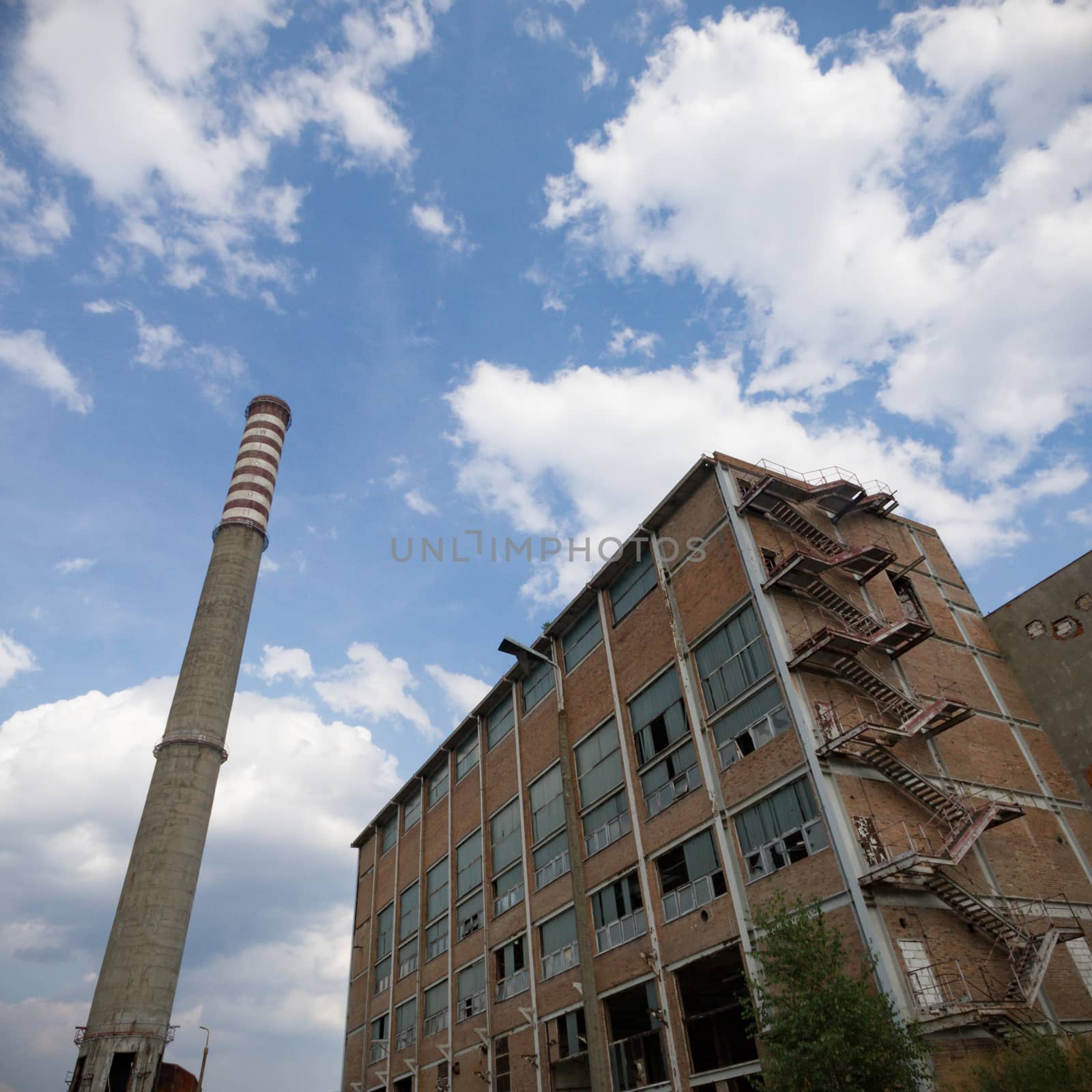 ruins of a very heavily polluted industrial factory, industrial series