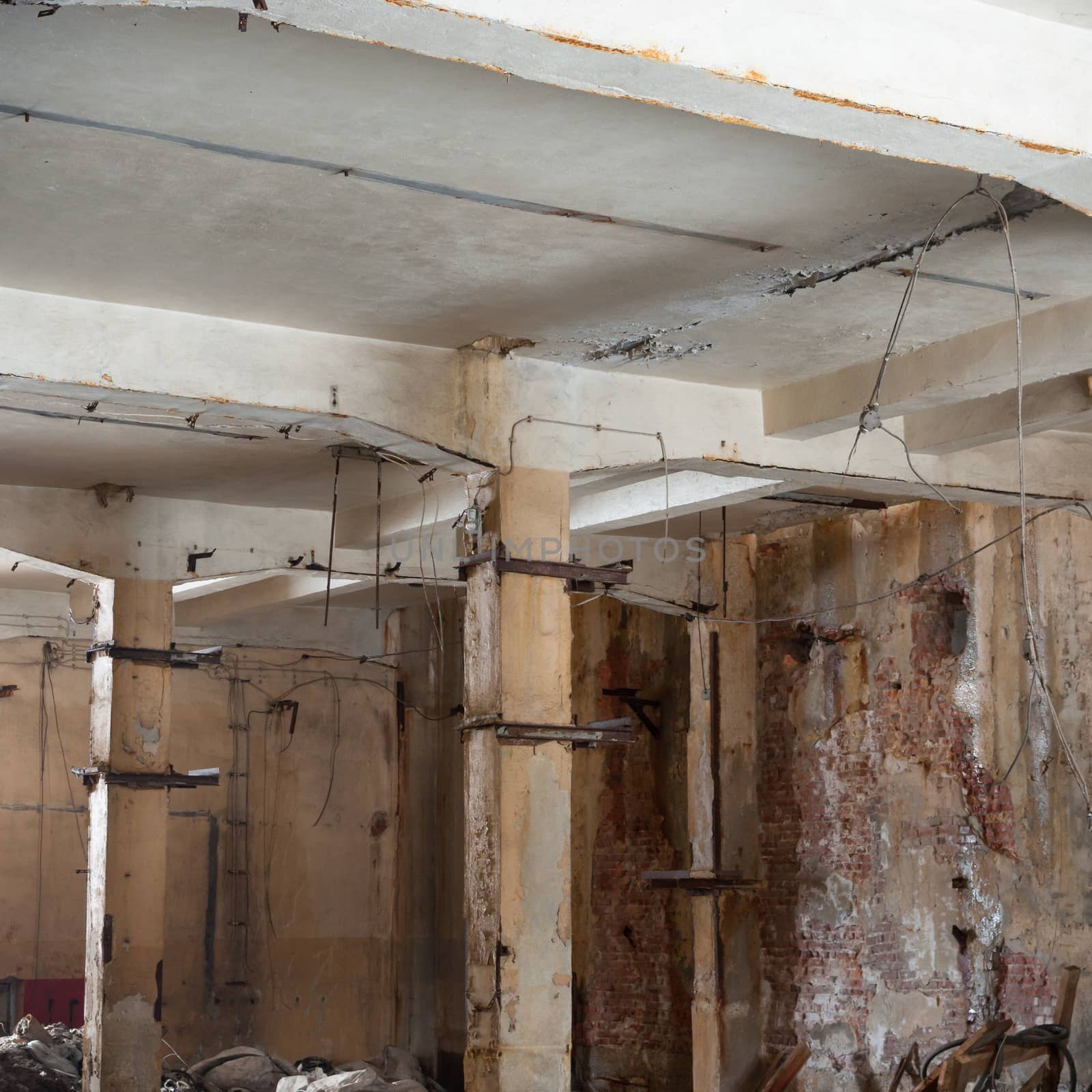 ruins of a very heavily polluted industrial factory, industrial series