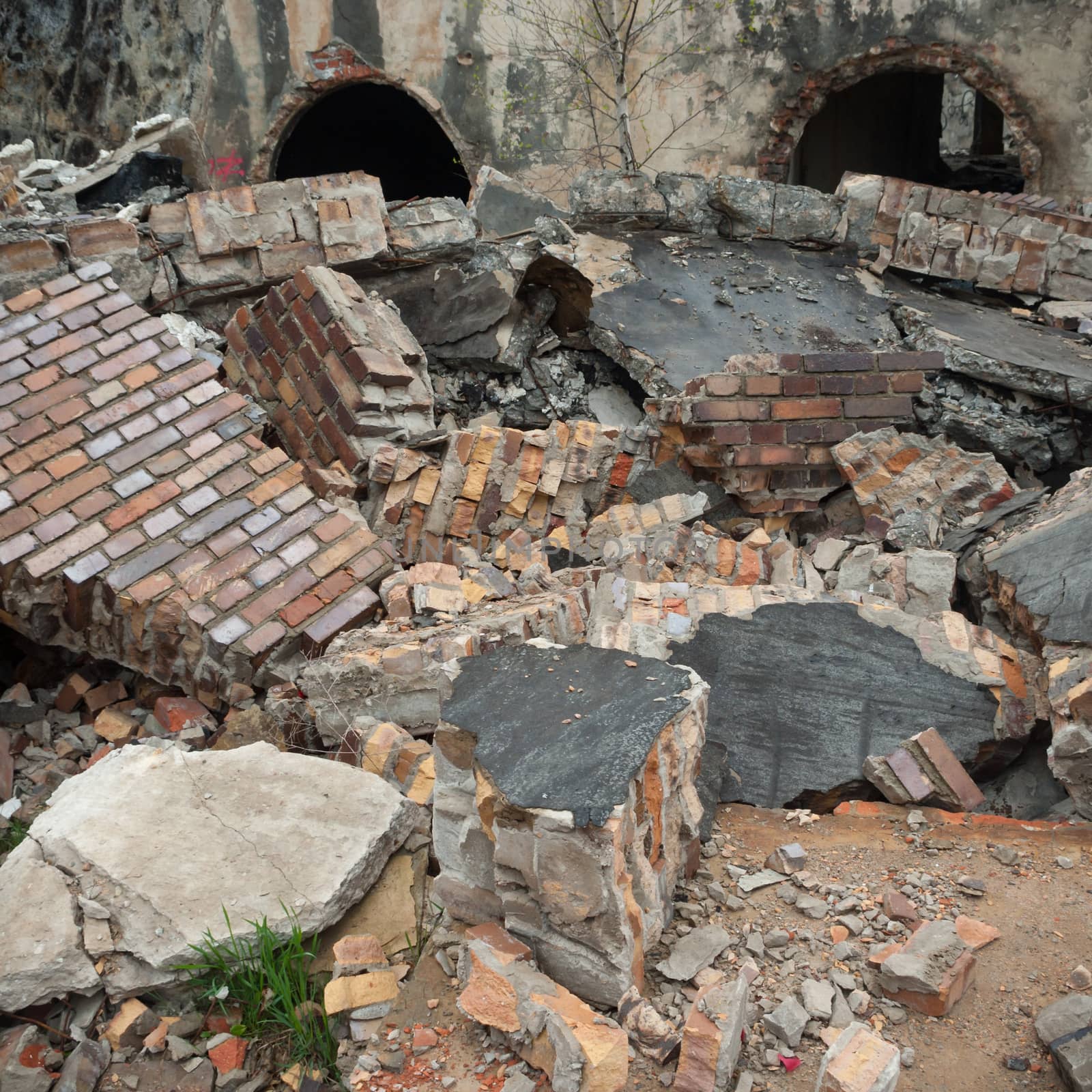 ruins of a very heavily polluted industrial factory, industrial series