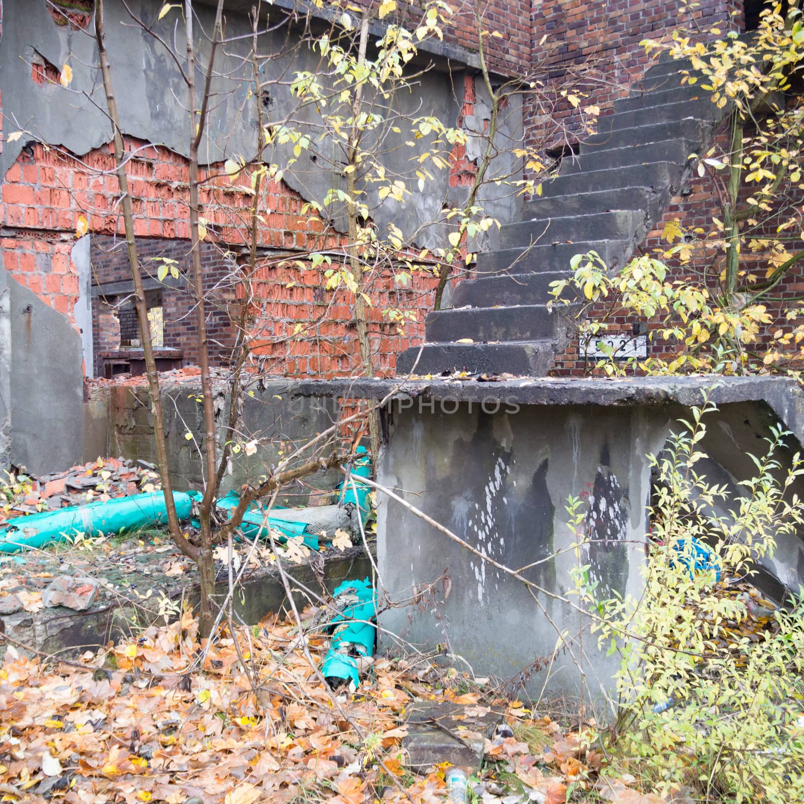 ruins of a very heavily polluted industrial factory, industrial series