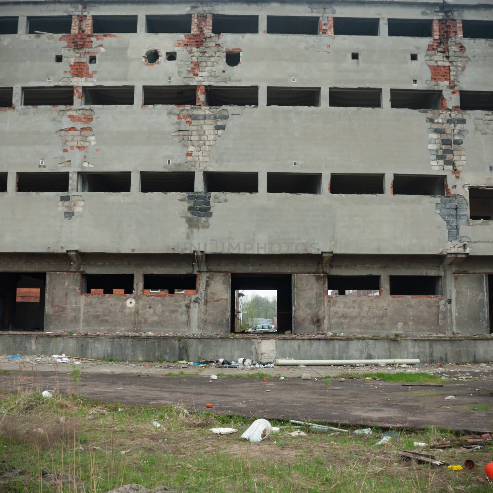 ruins of a very heavily polluted industrial factory, industrial series