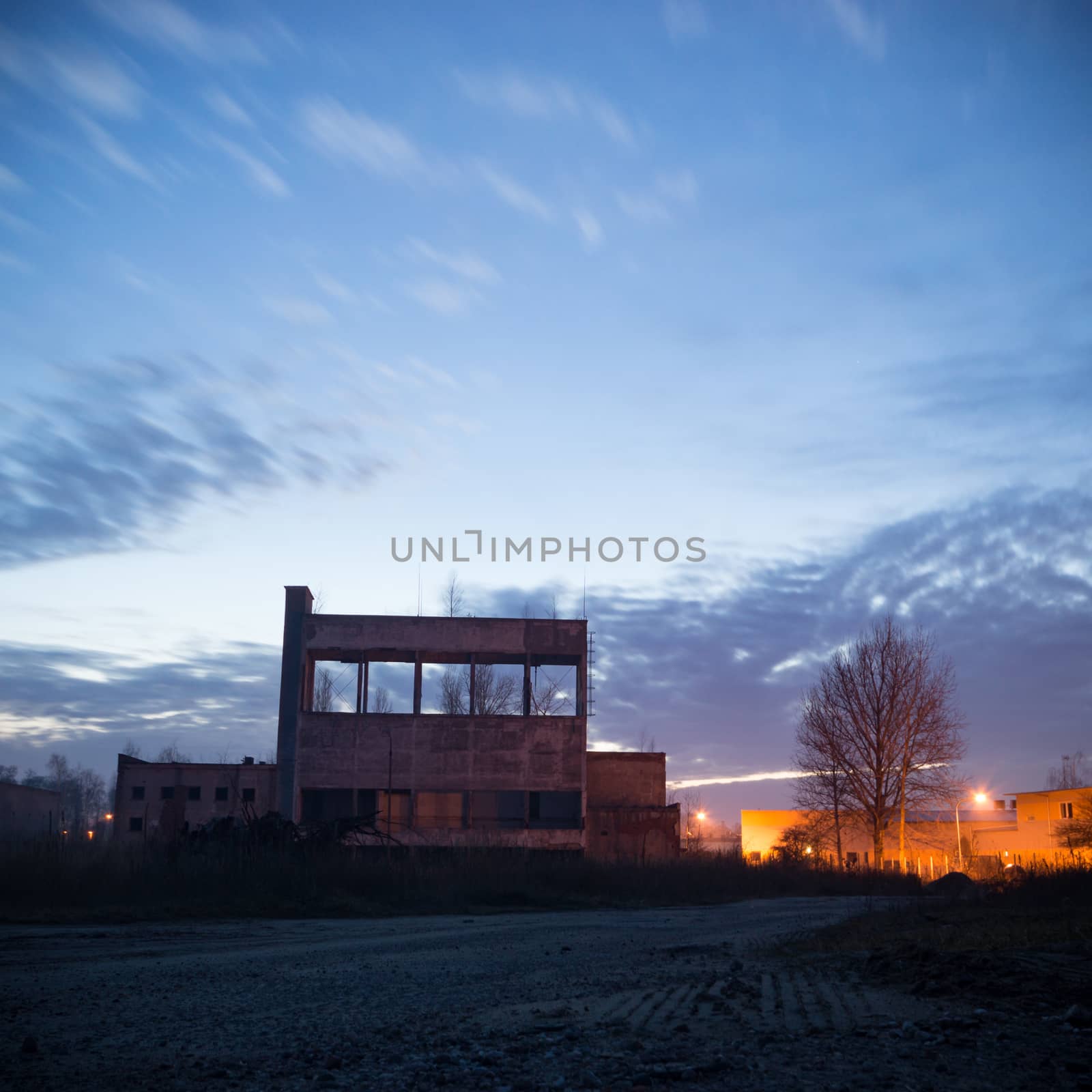 ruins of a very heavily polluted industrial factory, industrial series