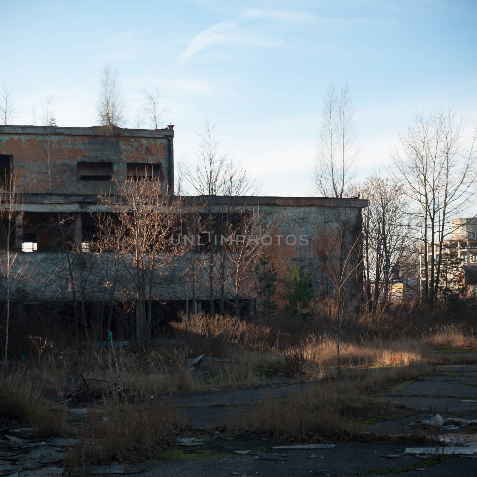 ruins of a very heavily polluted industrial factory, industrial series