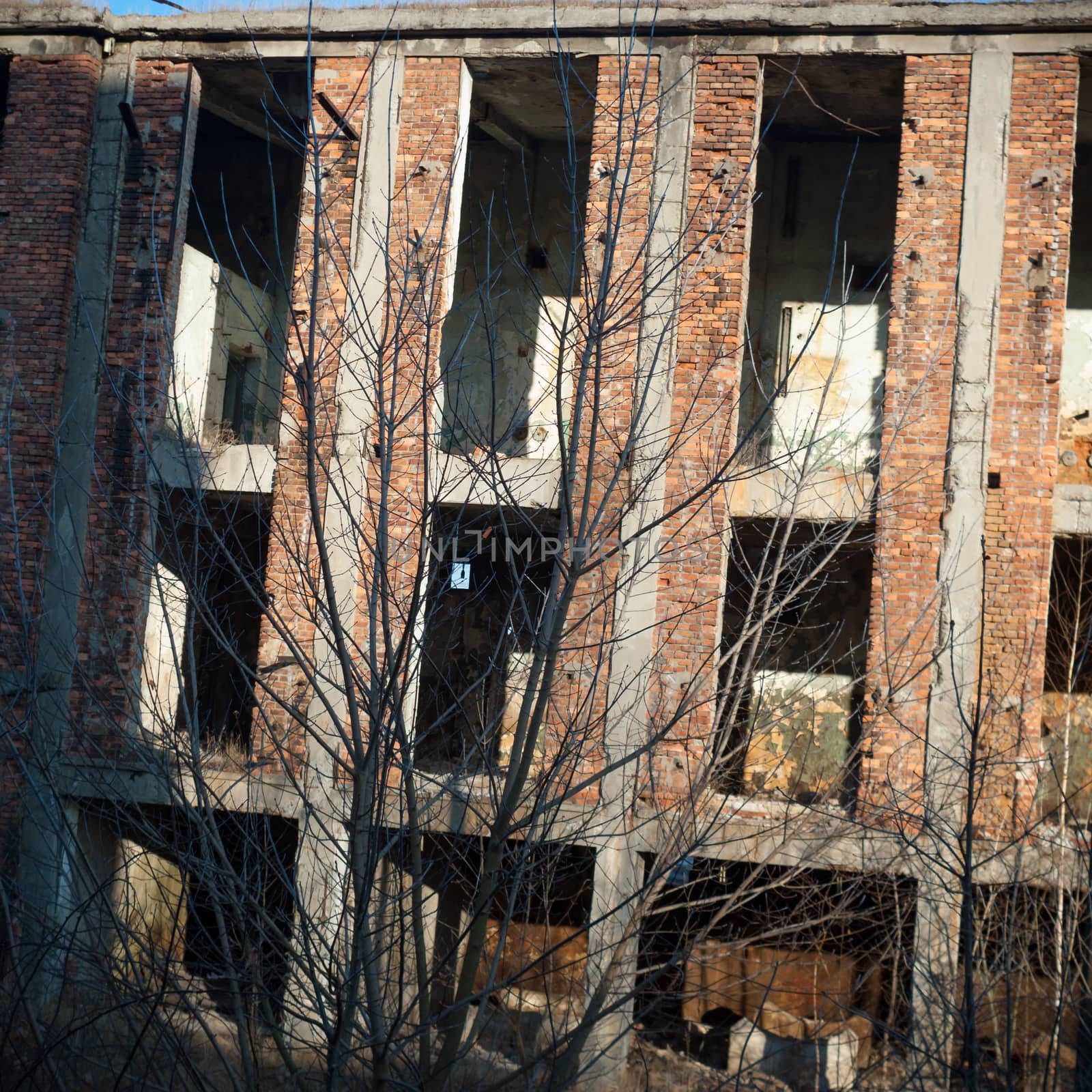 ruins of a very heavily polluted industrial factory, industrial series
