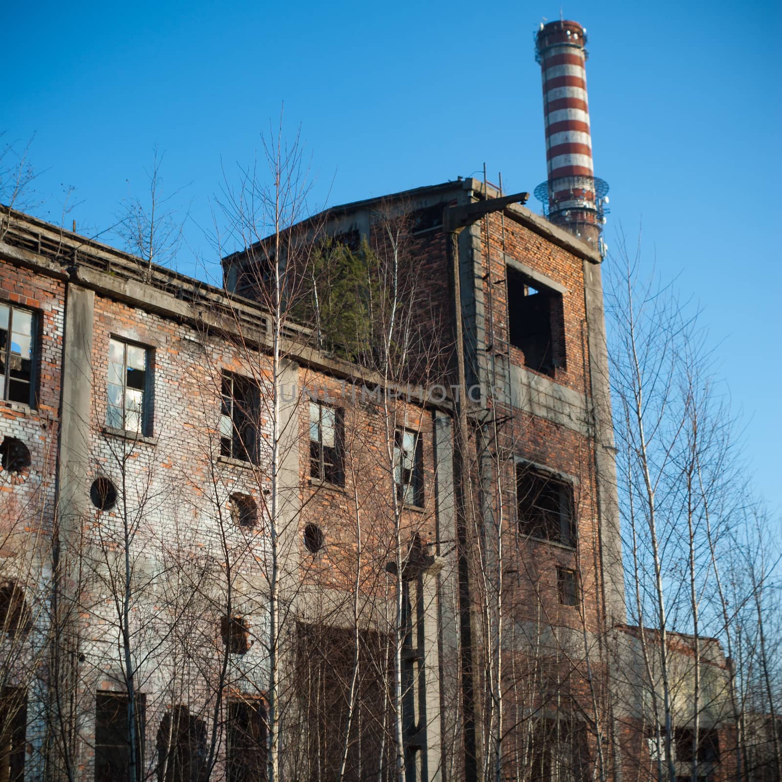 ruins of a very heavily polluted industrial factory, industrial series