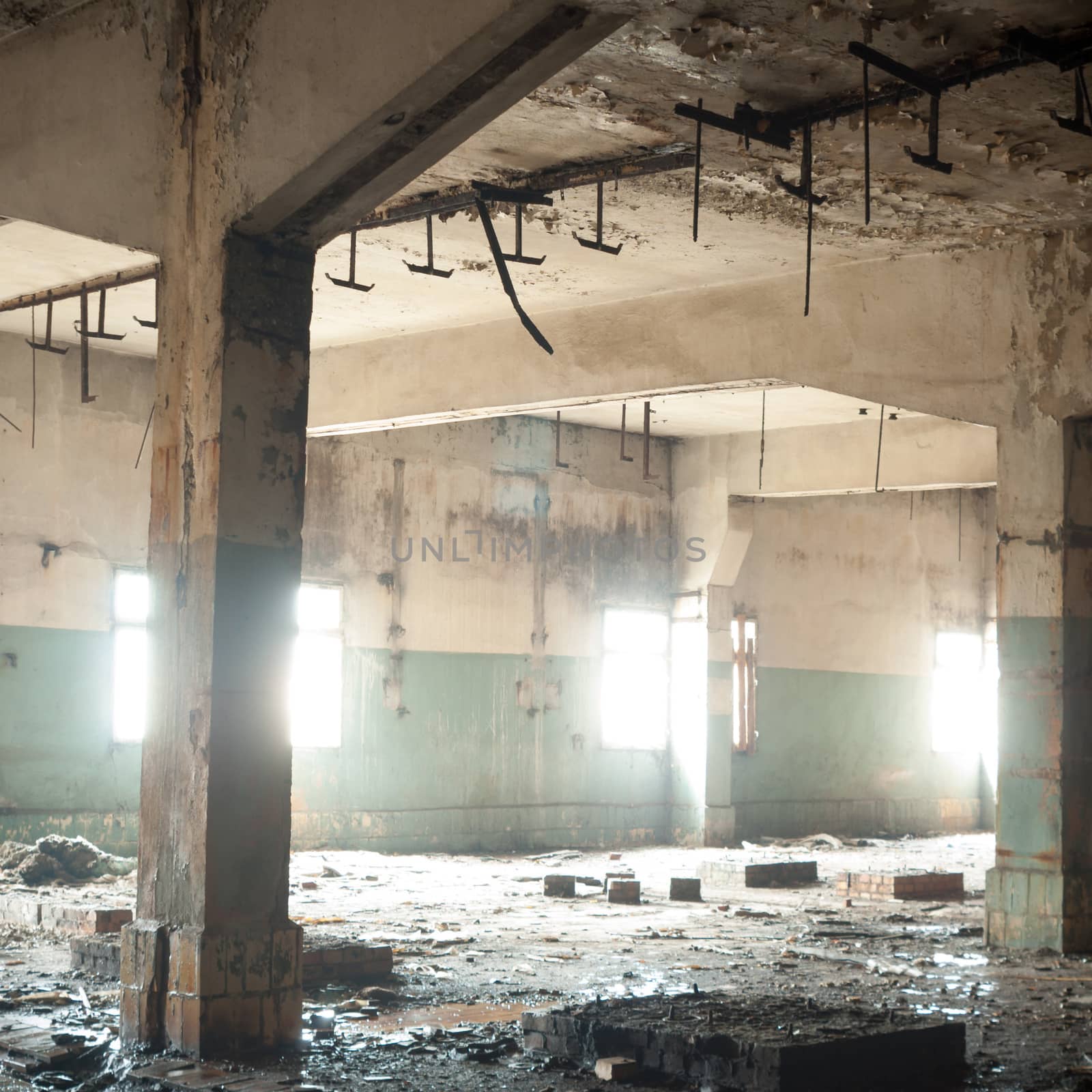 ruins of a very heavily polluted industrial factory, industrial series