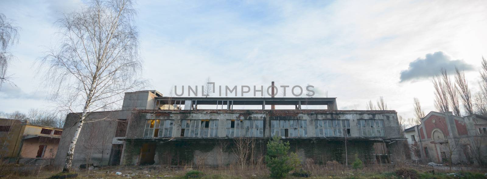 ruins of a very heavily polluted industrial factory, industrial series