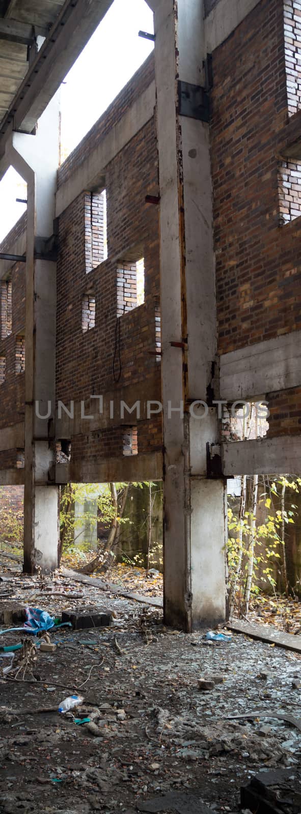 ruins of a very heavily polluted industrial factory, industrial series