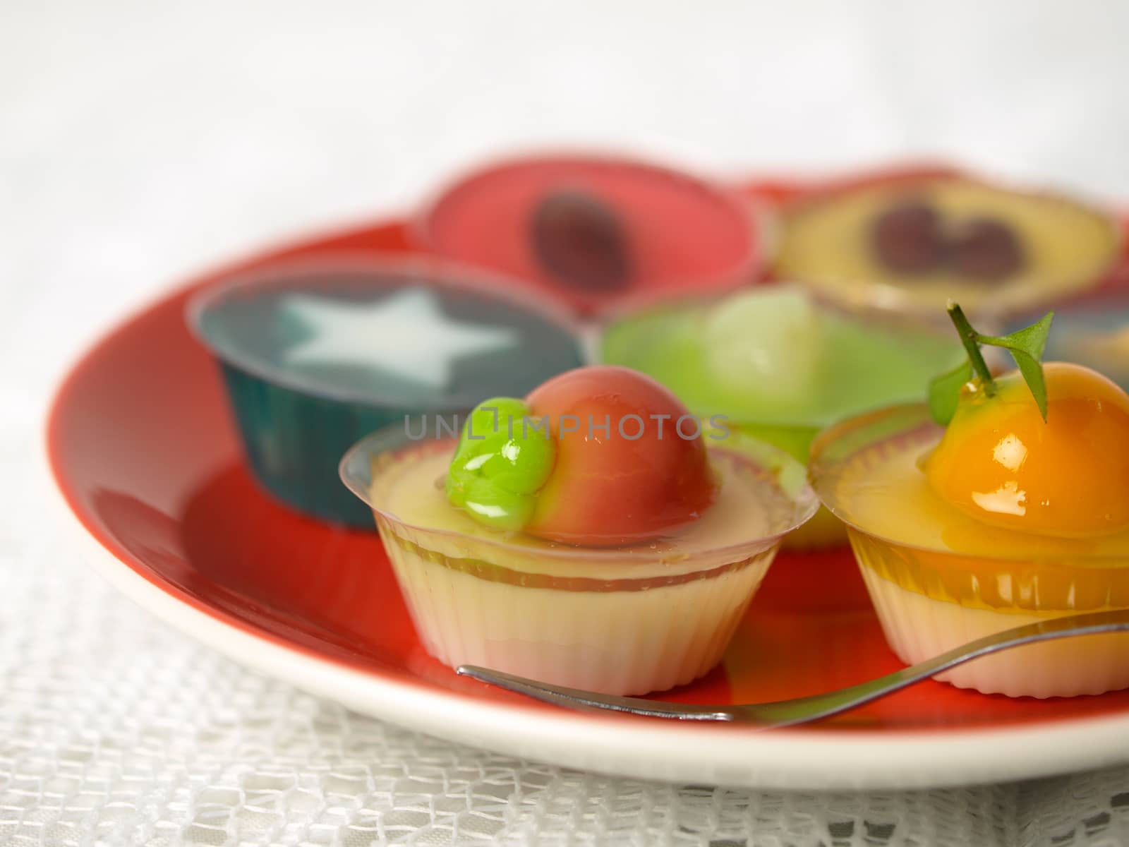 Colorful Coconut jelly Thai dessert by simpleBE