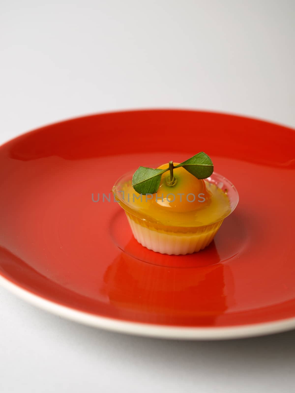 Colorful Coconut jelly Thai dessert with Look Choup , the dessert plated balls