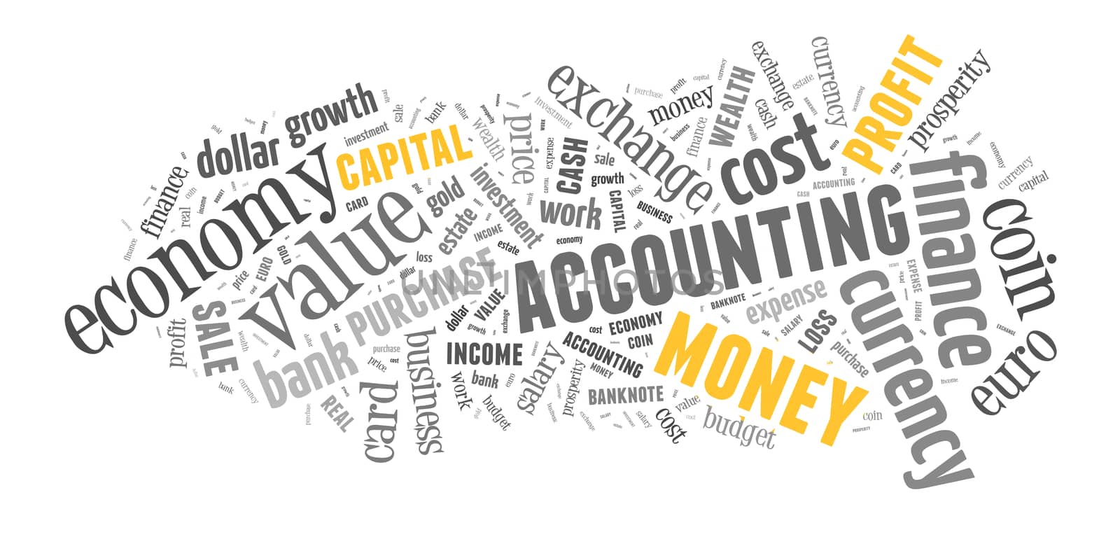 wordcloud illustration of finance and business words by artush