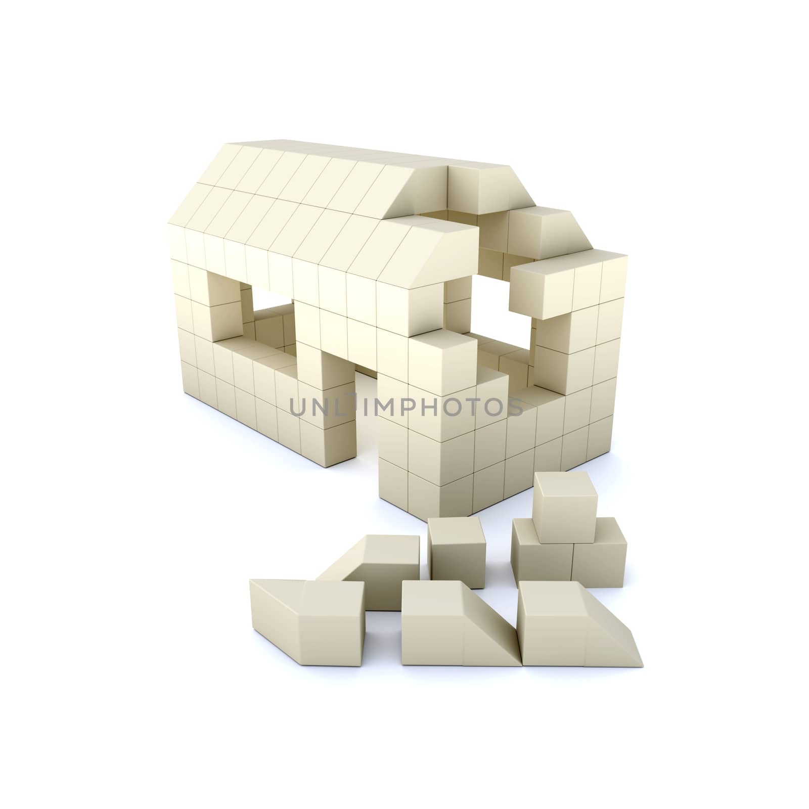 toy house - home purchase mortgage concept. 3d illustration on the white background