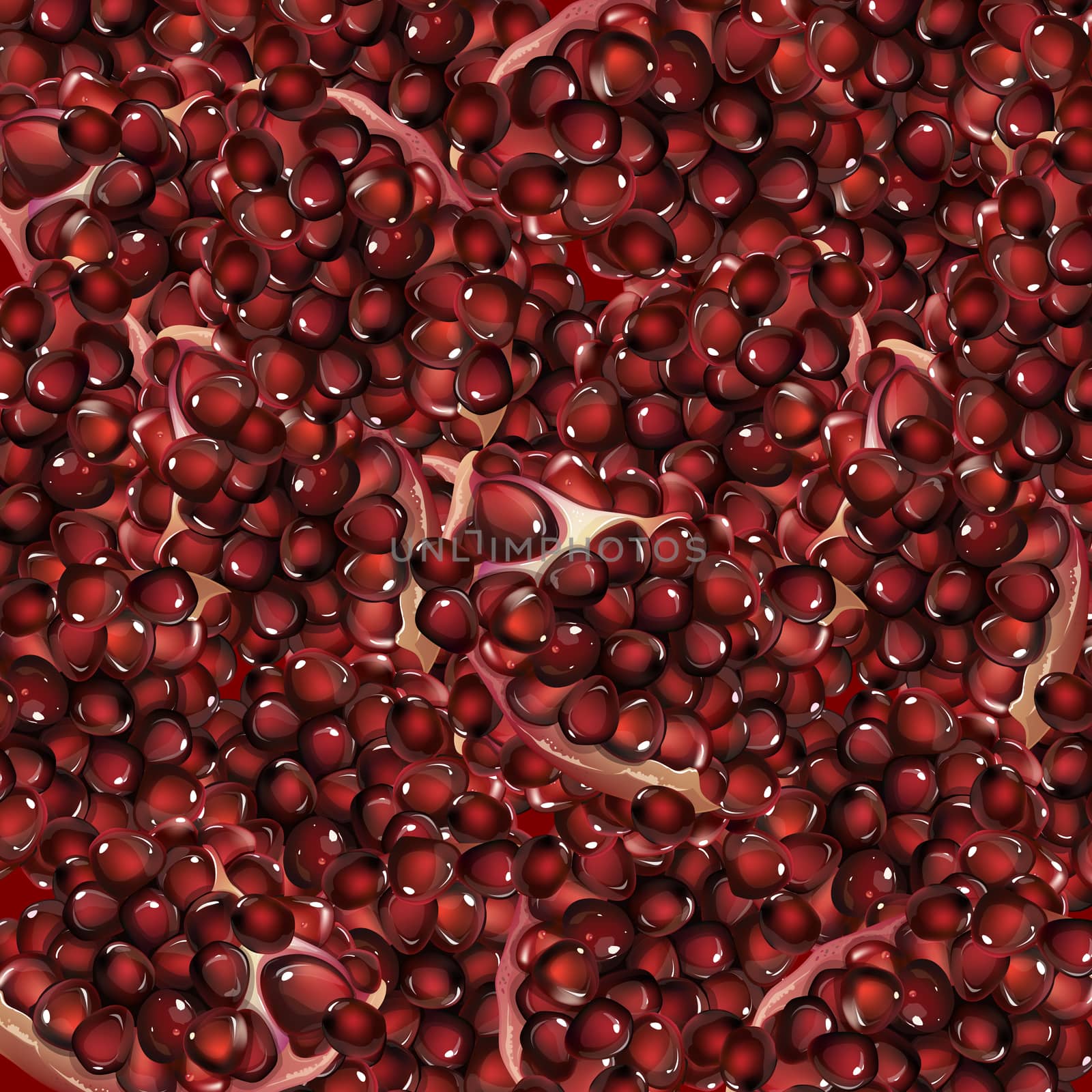 Pomegranate and grain dark red saturated background.