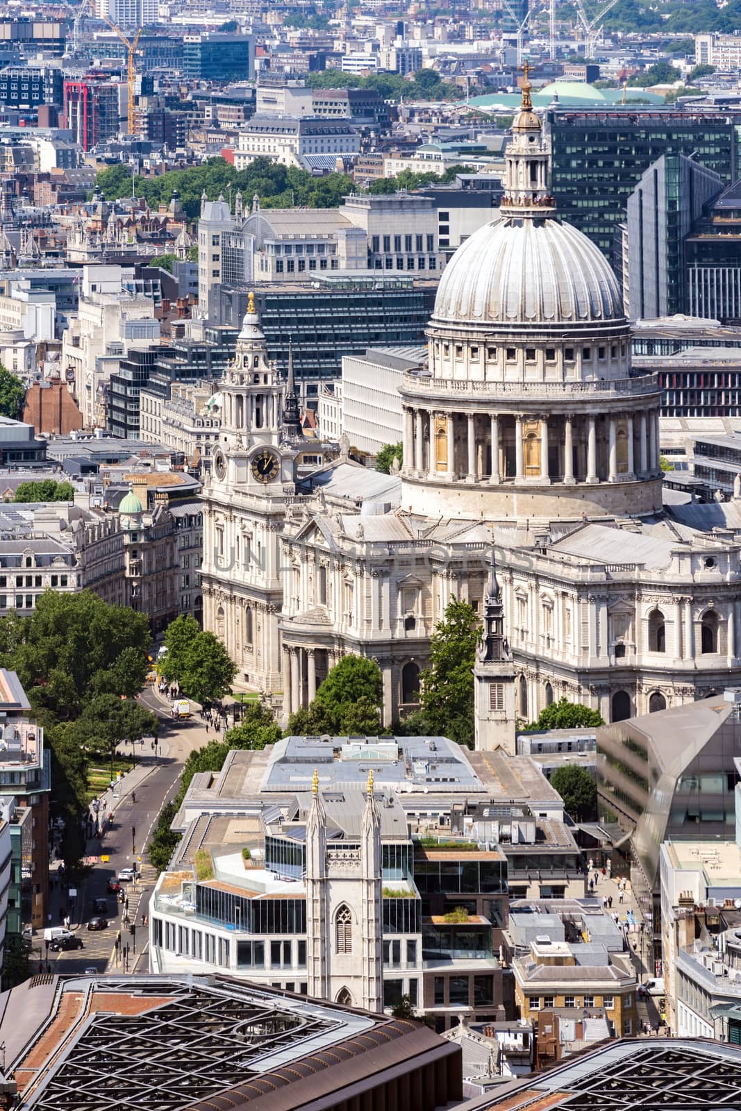 St paul cathedral London UK. Aerial View