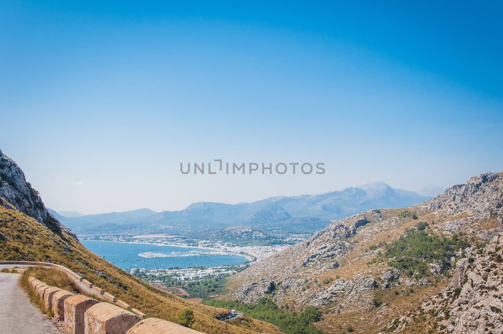 The imposing cliffs of Formentor cap in Majorca overlooking the Mediterranean Sea