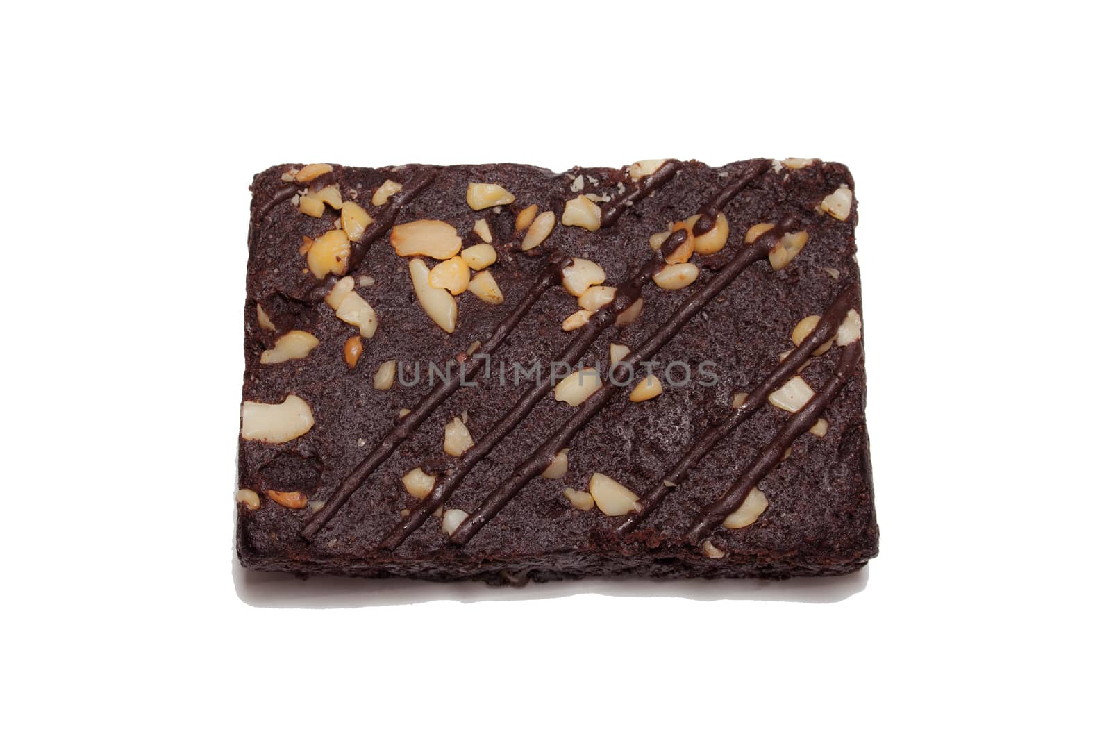 Healthy Chocolate walnut brownies on white background