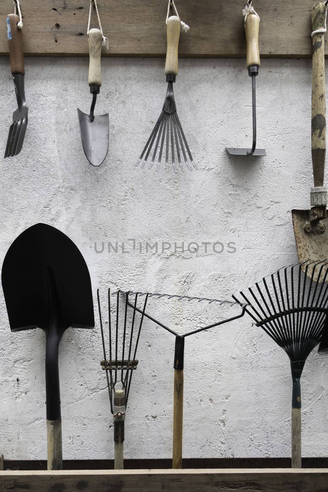 Garden Equipment hanged on the wall