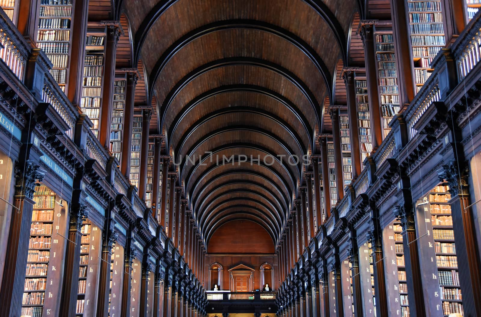 The Long Room in the Old Library at Trinity College Dublin.