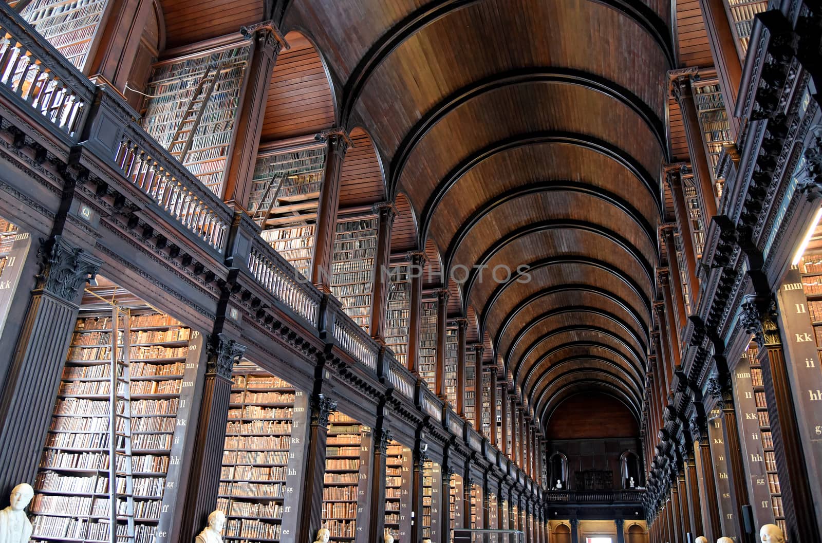 The Long Room in the Old Library at Trinity College Dublin.
