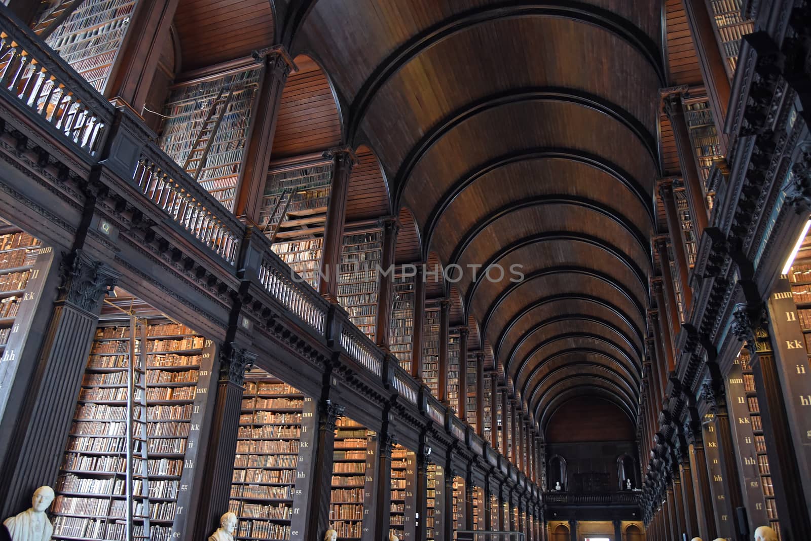 The Long Room in the Old Library at Trinity College Dublin.