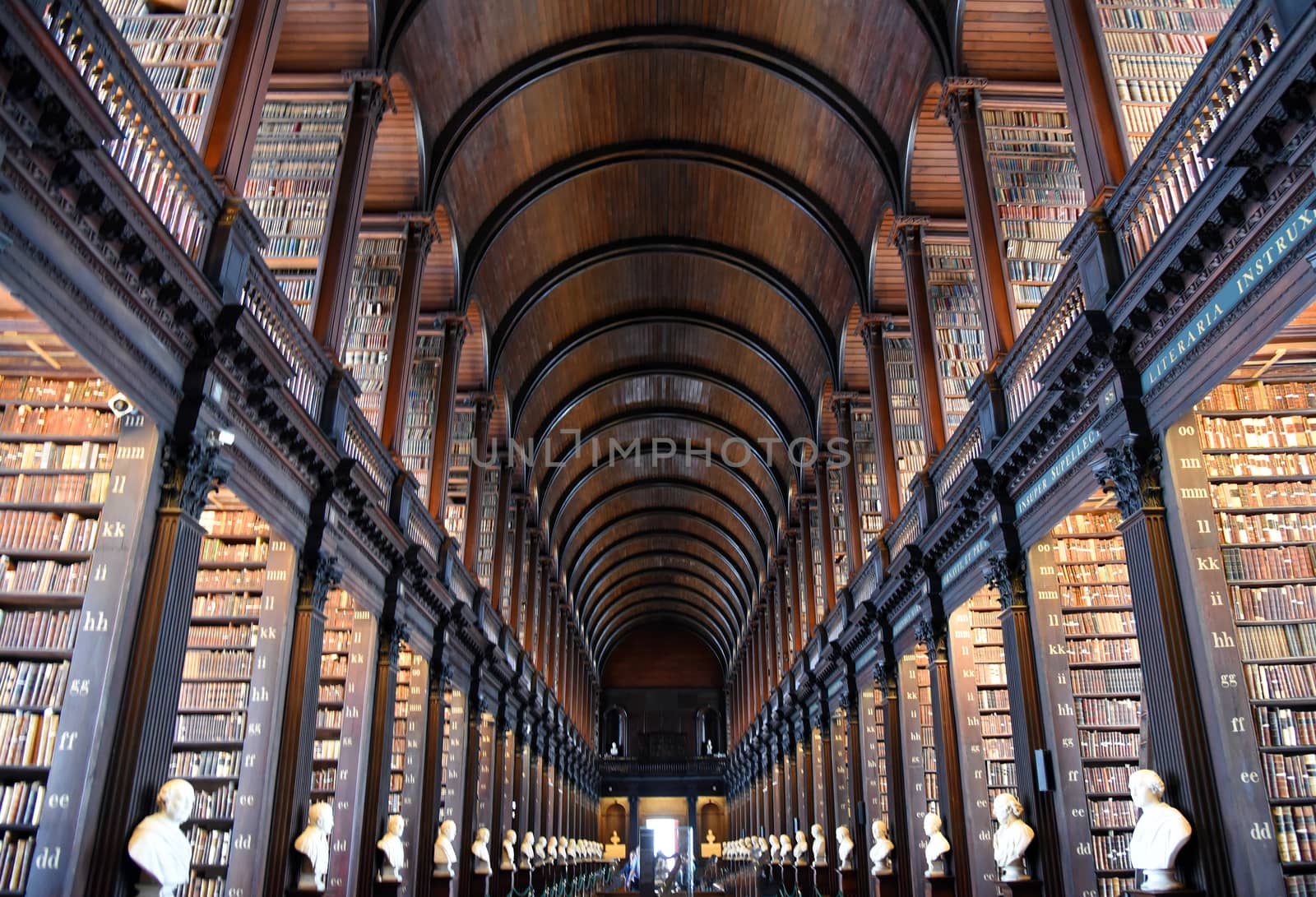 The Long Room in the Old Library at Trinity College Dublin.