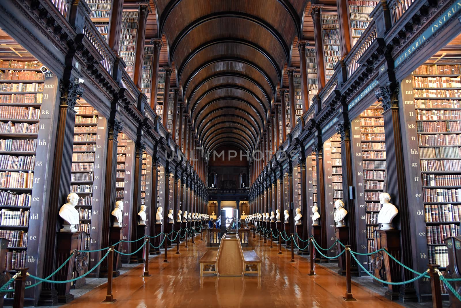 The Long Room in the Old Library at Trinity College Dublin.