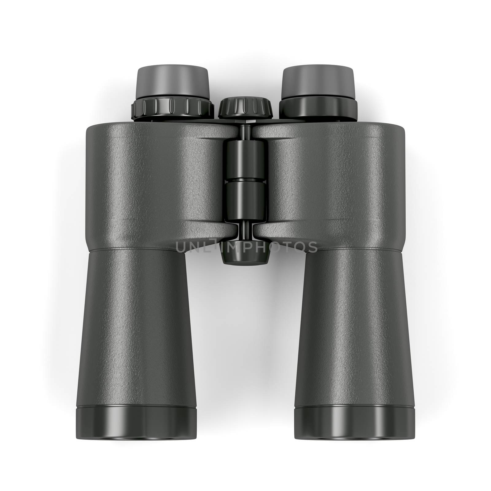 Black binoculars, top view by magraphics