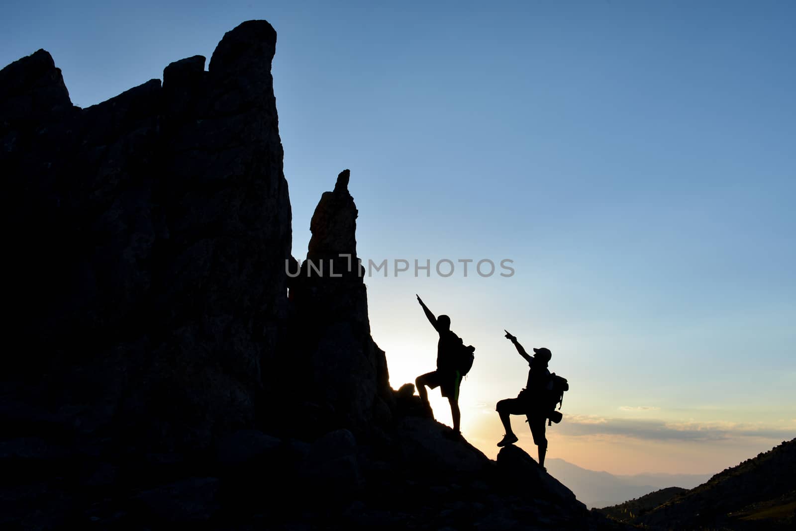 climbers accessing pointy rocks by crazymedia007